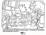 Pentecost Acts Believers Whatsinthebible Jerusalem Preschool Sacramentos Tongues sketch template
