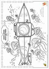 Verne Jules Julio Coloring La Pages Del Nautilus Steampunk Submarine School sketch template