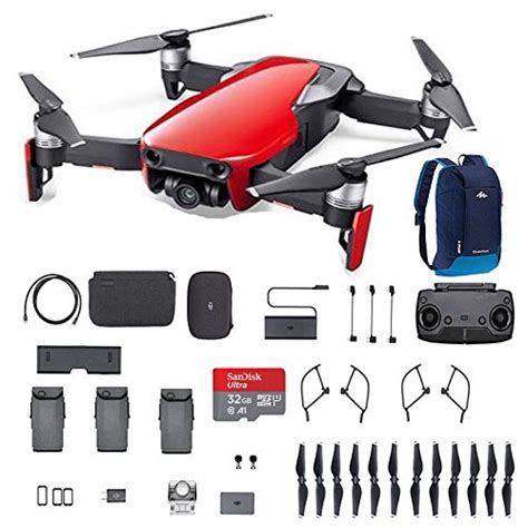 dji mavic air fly  combo flame red portable quadcopter drone   sd card