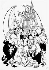 Coloring Disney Pages Villains Labs Print sketch template