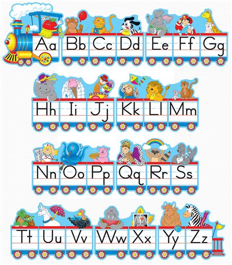 buy carson dellosa alphabet train bulletin board set piece alphabet