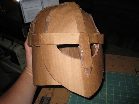 happily  crafter diy building  medieval helmet   cardboard