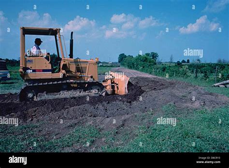 land leveling  bulldozer stock photo alamy