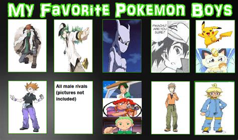 favorite male pokemon characters by kessielou on deviantart