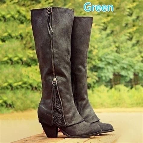 womens fashion suede riding boots fold  design