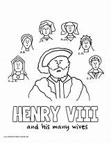 Viii Henry Coloring Pages Colouring Wives King History Template His Printables Sketch sketch template