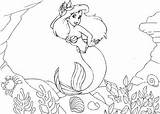 Mermaid Coloring Funny Little Girls sketch template