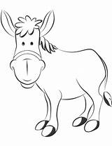 Donkey Coloring Cartoon Donkeys Pages Public Drawing Domain sketch template