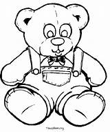 Bear Teddy Coloring Pages Teddybears Print Stuffed Site sketch template