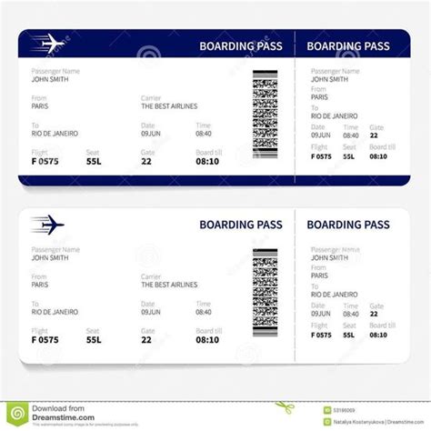 printable airline ticket boarding pass template vacation trip