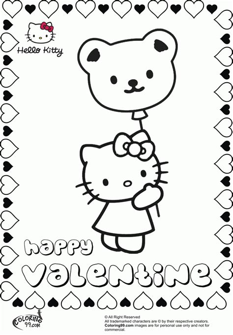 kitty heart coloring pages  kitty cartoons printable