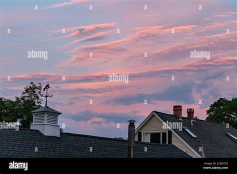 sunset sky  house  barn stock photo alamy