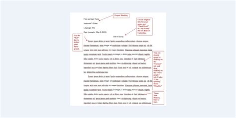 mla format sample  master  template document