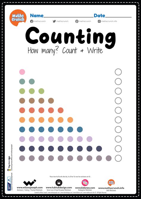 nursery math counting worksheet  printable   kids