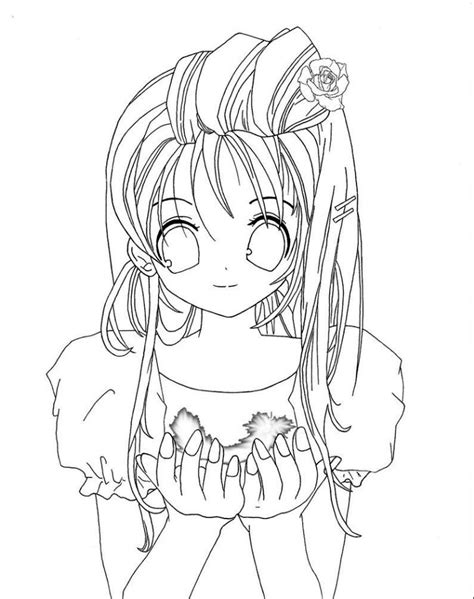 cute anime girl coloring pages cr