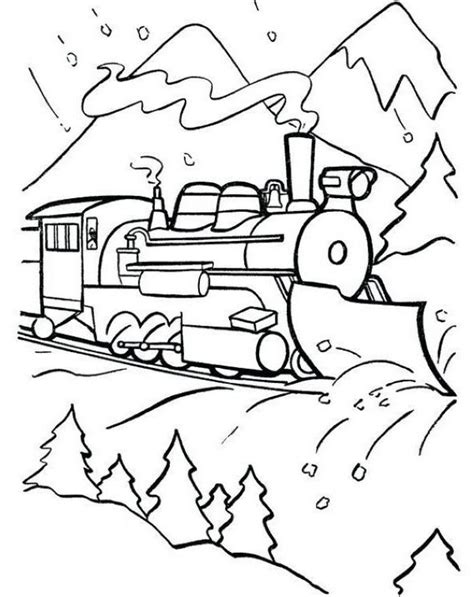 simple christmas train coloring pages printable