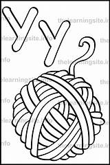 Yarn Letter Simple Coloring Outline Flashcard Learning sketch template