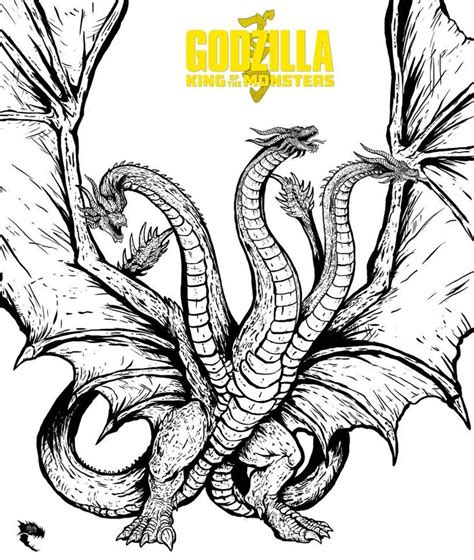 Cool King Ghidorah Colouring Pages Ideas