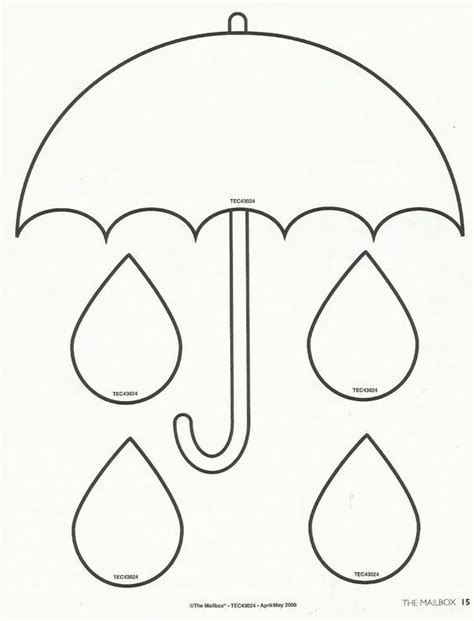 umbrella template  preschool card template
