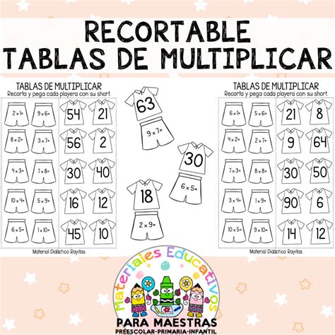 juego  tablas de multiplicar materiales educativos  maestras