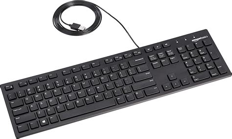 amazon basics matte black wired keyboard  qwerty layout amazonca electronics