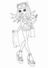 Coloring Swim Rochelle Goyle Class Monster High sketch template