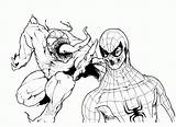 Coloring Venom Pages Spiderman Vs Carnage Spider Man Color Sketch Print Template Library Clipart sketch template