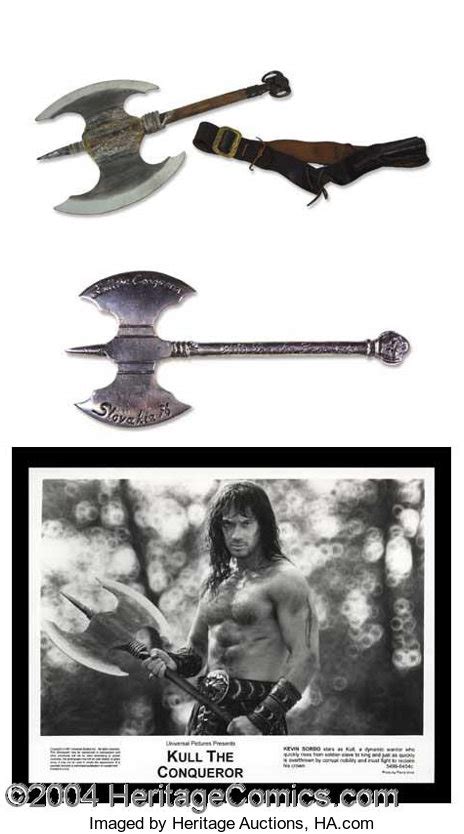 kull  conqueror screen  prop axe autographs lot  heritage auctions