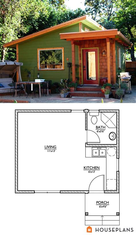 small modern cabin home plan  elevation  sft houseplant    nir pearlson tiny