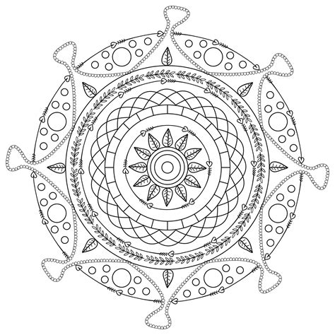 hypnotic circular mandala mandalas adult coloring pages