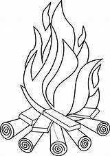 Coloring Pages Fire Bonfire Kids sketch template