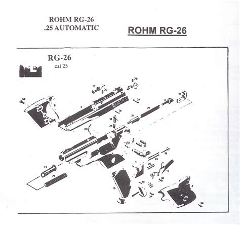 rohm rg revolver  automatic pistol parts german pistol parts bobs gun shop rg gun parts