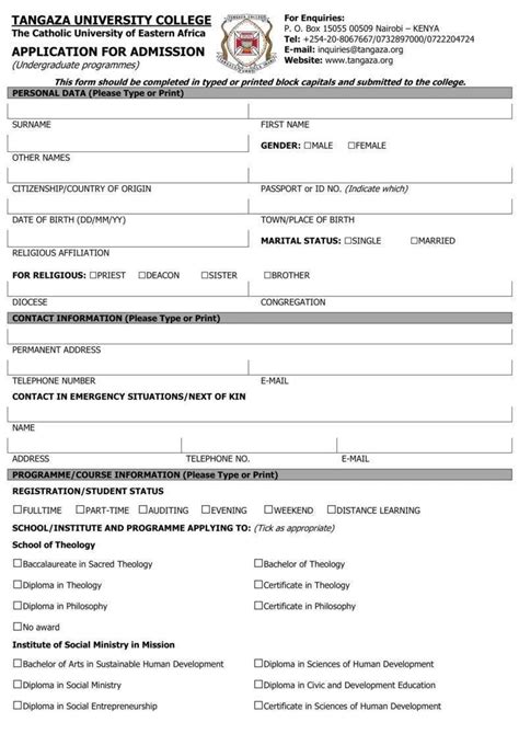 college application form templates   docs