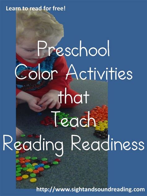 preschool color activities   teach reading readiness  info