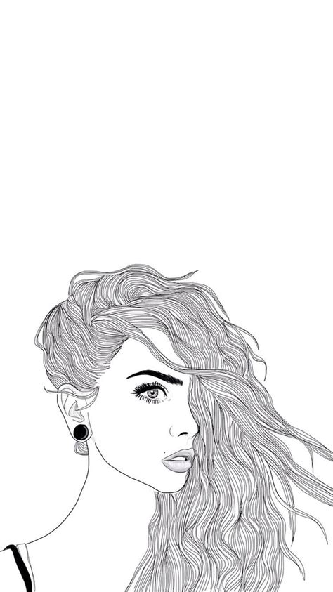 iphone girl illustrator outline drawings  atcarmstrong