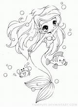 Coloring Mermaid Pages Cute Kids Popular Printable sketch template