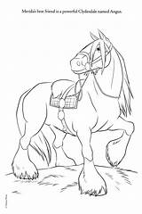 Coloring Brave Pages Horse Disney Clydesdale Angus Drawing Coloriage Rebelle Merida Princesse Fanpop Color Print Movie Characters Horses Printable Imprimer sketch template