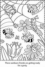Insect Insects Bijen Bloemen Dover Bugs Puzzles Crawlies Insecte Ausmalen Doverpublications sketch template