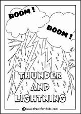 Coloring Lightning Thunder Weather Pages Colouring Preschool Storm Kids Thunderstorm Activities Crafts Drawing Types Printable Sheets Activity Children Template Designlooter sketch template