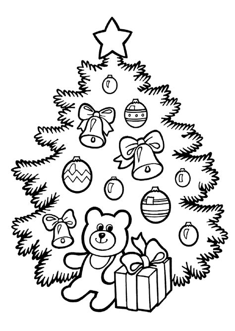 christmas tree coloring pages  childrens printable