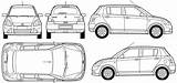 Swift Suzuki Blueprints Car 2007 Hatchback sketch template