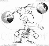 Barbell Lifting Ant Strong Toonaday Royalty Outline Illustration Cartoon Rf Clip 2021 sketch template