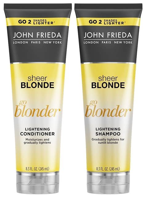 john frieda sheer blonde  blonder lightening duo set shampoo conditioner  ounce