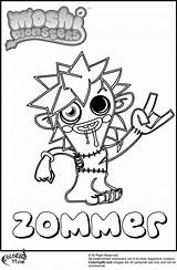 Coloring Pages Moshi Monster Zommer Cool sketch template