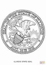 Illinois State Seal Coloring Michigan Symbols Pages Template Printable sketch template