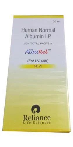 alburel reliance human normal albumin ip for inj 100 ml at rs 4100