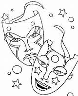 Coloring Mask Pages Drama Comedy Mardi Gras Masks Tragedy Para Carnival Symbol Drawing Printable Carnaval Float Getcolorings Teatro Colornimbus Color sketch template