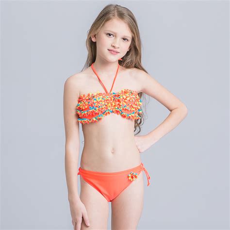 bikini de flores para niñas grandes niños swiming traje 2 unidades