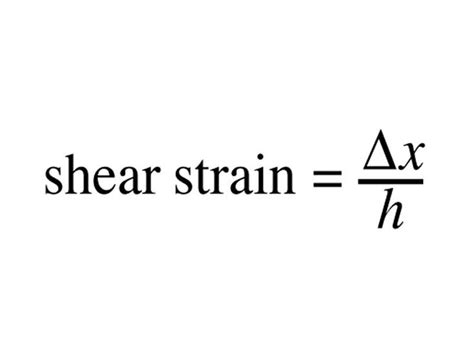 physics shear strain formula  shear strain physics physics courses shear stress