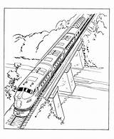 Train Coloring Pages Trains Passenger Railroad Diesel Engine Kids City Color Colouring Sheets Streamlined Drawing Scene Bridge Rocks Lego Activity sketch template
